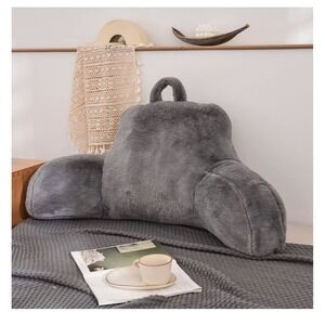 A Nice Night Reading  Pillow  For Bed Or Couch Gray